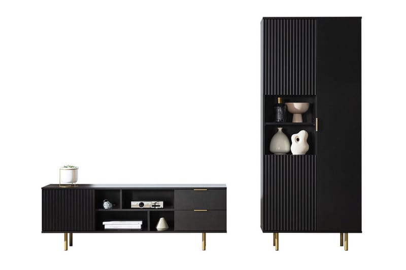 Staffin Møbelsett for Stue, Svart