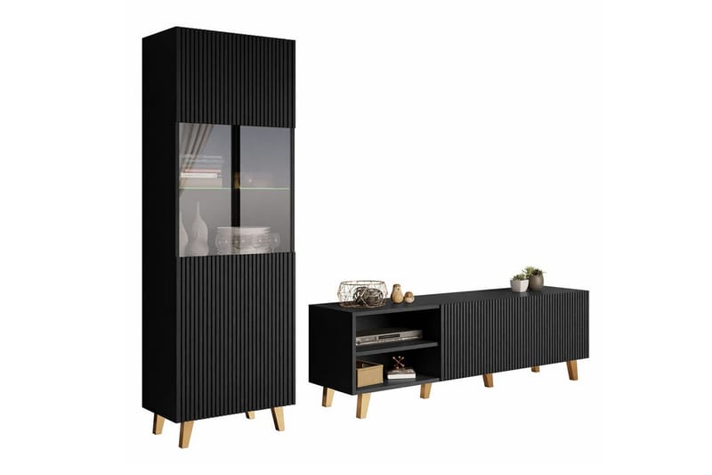 Strontian Möbelset För Vardagsrum Scandinavian Choice Black - Møbler - Møbelsett - Møbelsett til stue