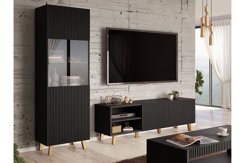 Strontian Möbelset För Vardagsrum Scandinavian Choice Black - Møbler - Møbelsett - Møbelsett til stue
