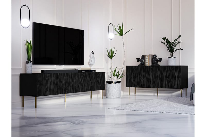 Strontian Möbelset För Vardagsrum Scandinavian Choice Black - Møbler - Møbelsett - Møbelsett til stue