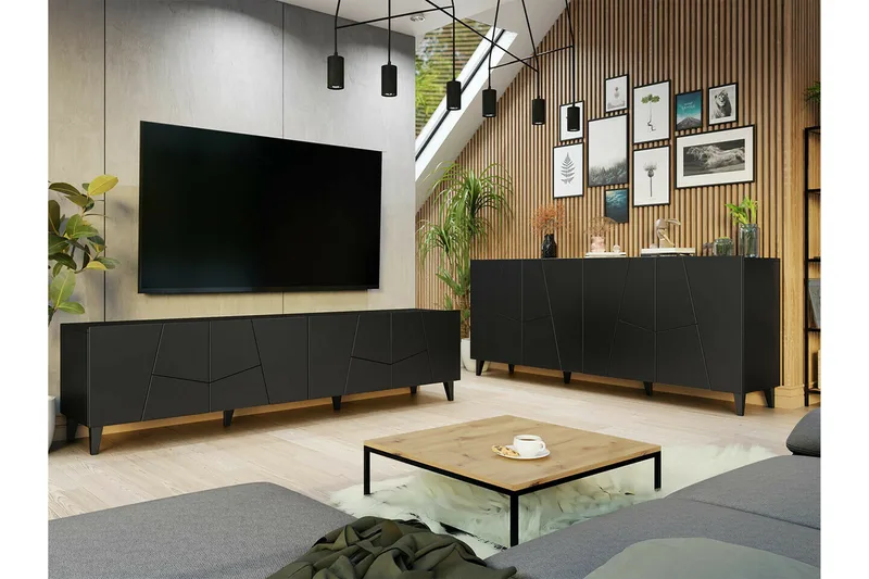 Strontian Möbelset För Vardagsrum Scandinavian Choice Black - Møbler - Møbelsett - Møbelsett til stue