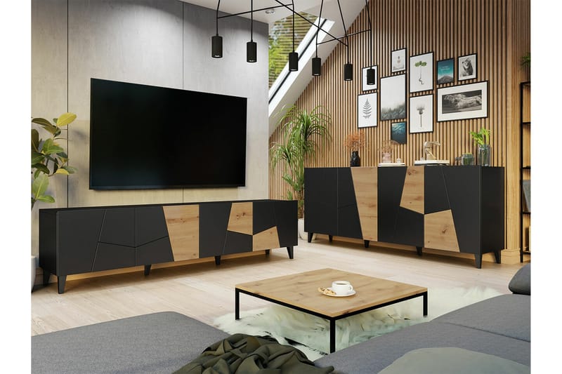 Strontian Möbelset För Vardagsrum Scandinavian Choice Black - Møbler - Møbelsett - Møbelsett til stue