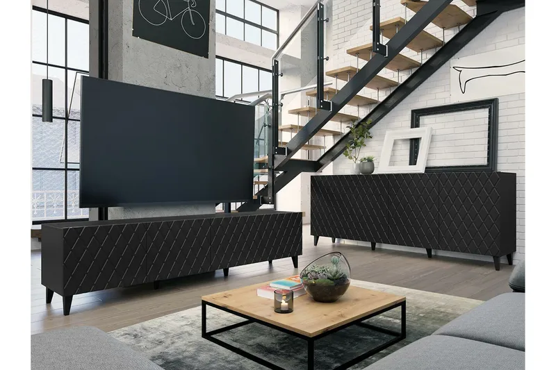 Strontian Möbelset För Vardagsrum Scandinavian Choice Black - Møbler - Møbelsett - Møbelsett til stue