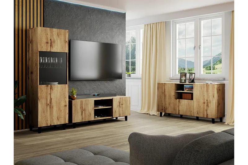 Strontian Möbelset För Vardagsrum Scandinavian Choice Black - Møbler - Møbelsett - Møbelsett til stue