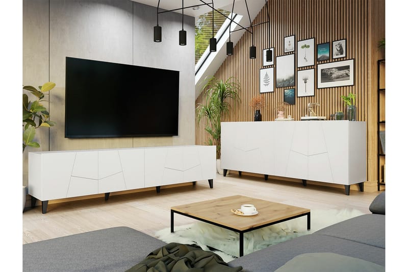 Strontian Möbelset För Vardagsrum Scandinavian Choice White - Møbler - Møbelsett - Møbelsett til stue