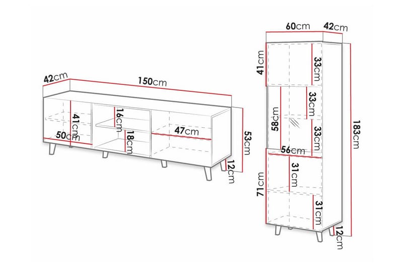 Strontian Möbelset För Vardagsrum Scandinavian Choice White - Møbler - Møbelsett - Møbelsett til stue