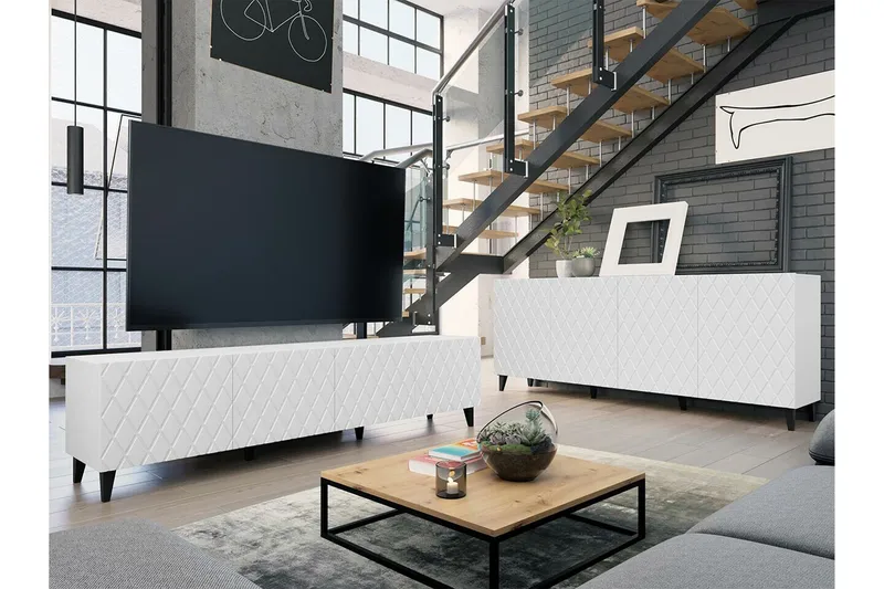 Strontian Möbelset För Vardagsrum Scandinavian Choice White - Møbler - Møbelsett - Møbelsett til stue