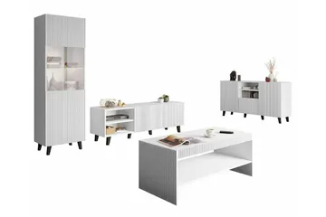 Strontian Möbelset För Vardagsrum Scandinavian Choice White - Møbler - Møbelsett - Møbelsett til stue