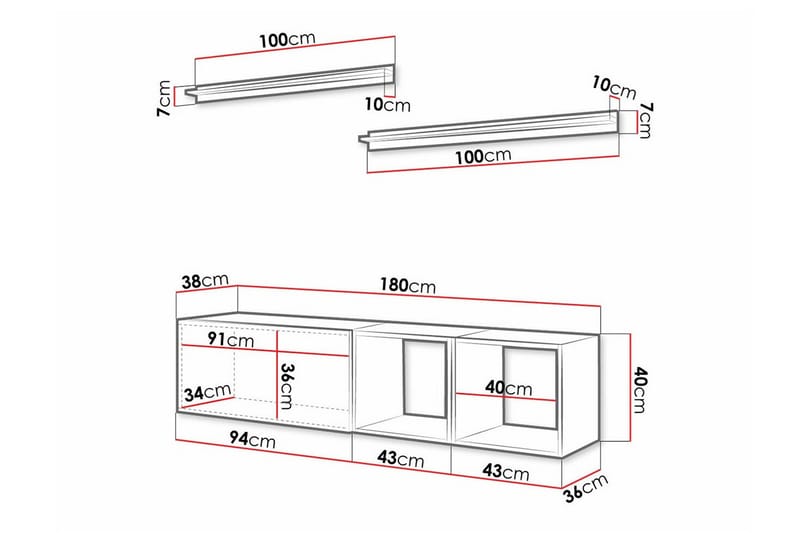 Summerville Möbelset För Vardagsrum White - Møbler - Møbelsett - Møbelsett til stue