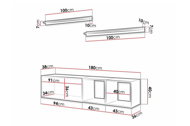 Summerville Möbelset För Vardagsrum White - Møbler - Møbelsett - Møbelsett til stue