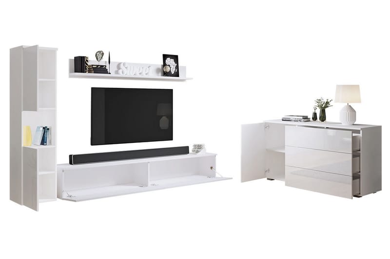 Valga Møbelsett Til Stuen Hvit - Hvit - Møbler - Møbelsett - Møbelsett til stue