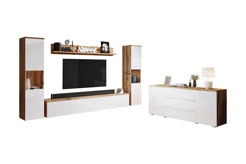 Valga Møbelsett Til Stuen Natur|Hvit - Natur/Hvit - Møbler - Møbelsett - Møbelsett til stue