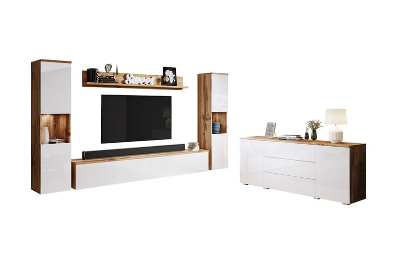 Valga Møbelsett Til Stuen Natur|Hvit - Natur/Hvit - Møbler - Møbelsett - Møbelsett til stue