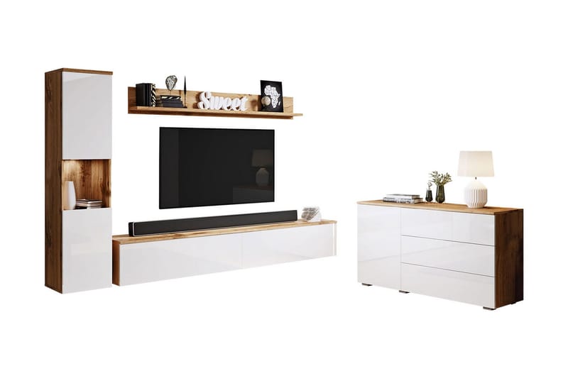 Valga Møbelsett Til Stuen Natur|Hvit - Natur/Hvit - Møbler - Møbelsett - Møbelsett til stue