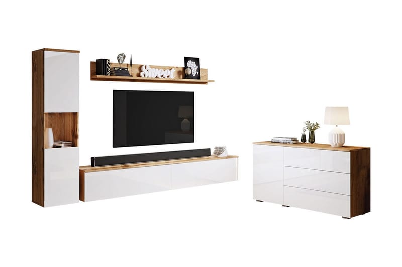 Valga Møbelsett Til Stuen Natur|Hvit - Natur/Hvit - Møbler - Møbelsett - Møbelsett til stue