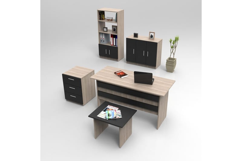 Bellog Møbelsett Kontor, Natur/Svart