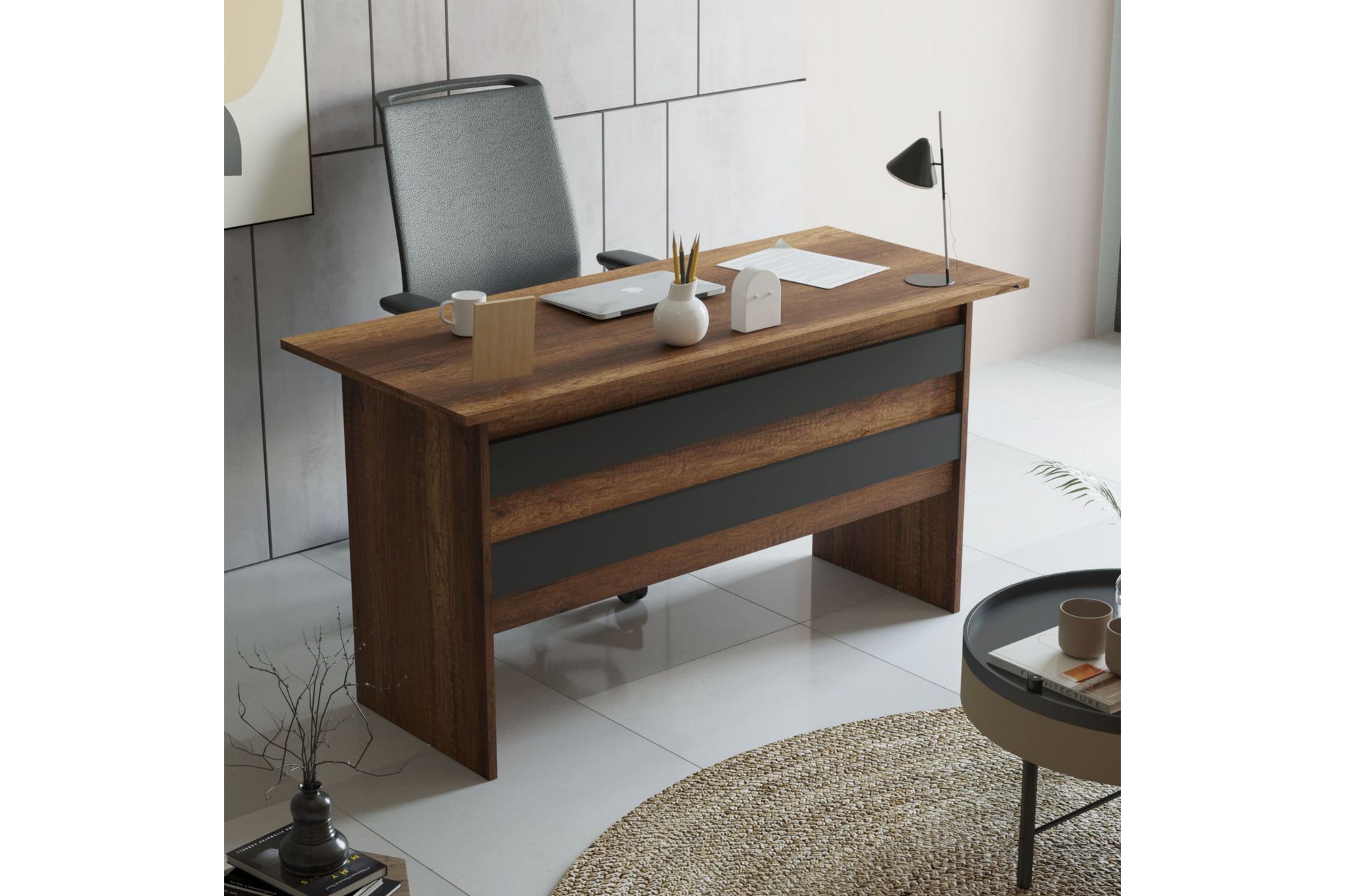 Benich Møbelsett Kontor - Teak/Antrasitt - Møbler - Møbelsett - Møbelsett til kontor