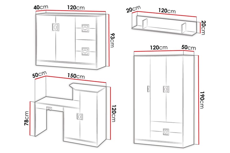 Klacksberg Kontormøbler - Tre / Natur / Hvit - Møbler - Møbelsett - Møbelsett til kontor