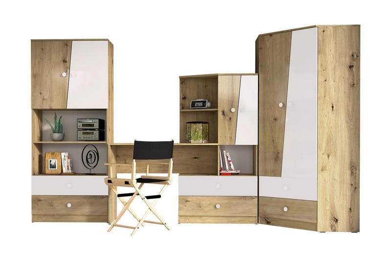 Møbelsett til Kontor NERO - Natur/Hvit - Møbler - Møbelsett - Møbelsett til kontor