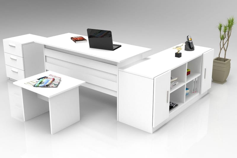 Valladbla Møbelsett Kontor, Hvit