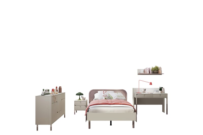 Monfort Møbelsett For Soverom - Beige - Møbler - Møbelsett - Møbelsett til soverom