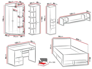 Planeta Møbelsett for Soverom - Møbler - Møbelsett - Møbelsett til soverom