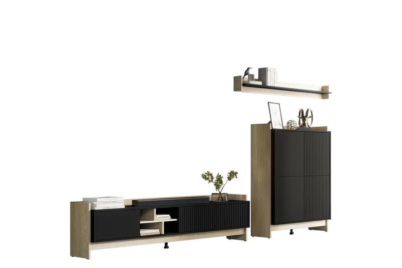 Polina Møbelsett til Stue, Brun / Svart