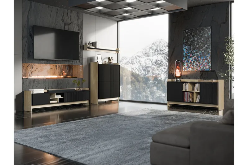 Polina Møbelsett til Stue - Brun / Svart - Møbler - Møbelsett - Møbelsett til stue