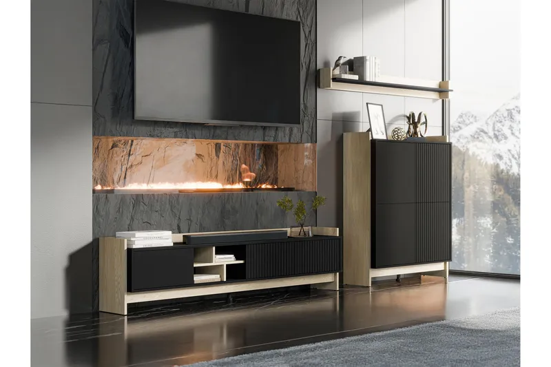 Polina Møbelsett til Stue - Brun / Svart - Møbler - Møbelsett - Møbelsett til stue