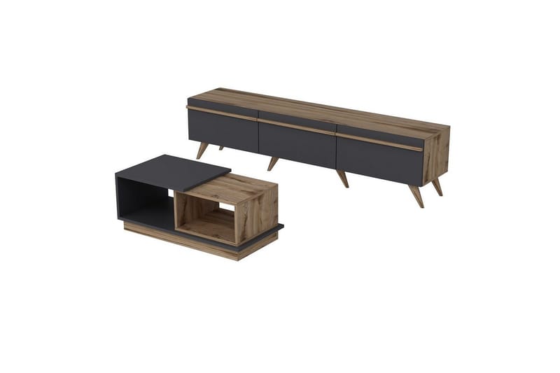 Ravinarville Møbelsett for Stue - Antrasitt/Valnøtt - Møbler - Møbelsett - Møbelsett til stue