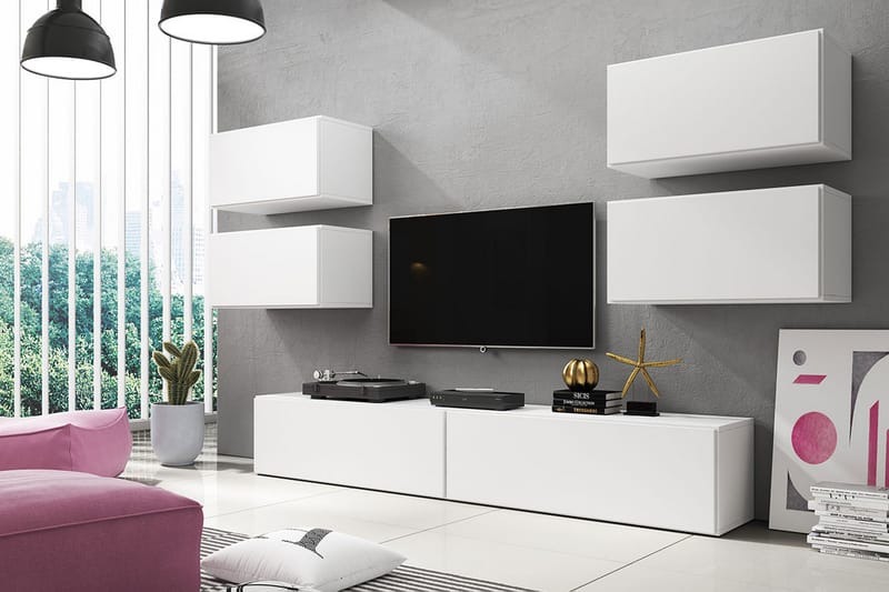 Roco Mediamøbler - Hvit - Møbelsett til stue