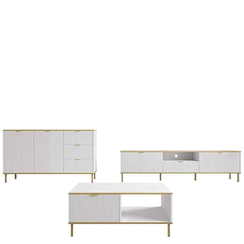 Salmor Møbelsett for stue - Hvit - Møbler - Møbelsett - Møbelsett til stue