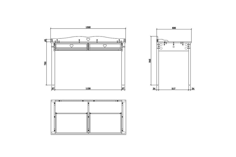 Seng med lamellbunn nattbord garderobe skrivebord Amori Hvit 3-dører - 3-dører - Møbler - Møbelsett - Møbelsett til soverom