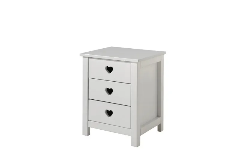 Seng med lamellbunn nattbord garderobe skuff Amori Hvit 2-dørs - 2-dørs - Møbler - Møbelsett - Møbelsett til soverom