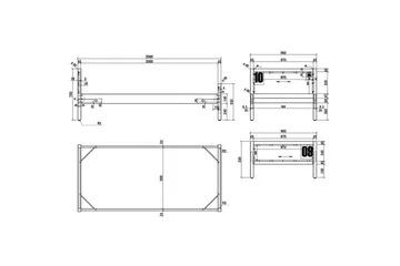 Seng med lamellbunn skuff nattbord 2-dørs garderobe Alex - Møbler - Møbelsett - Møbelsett til soverom