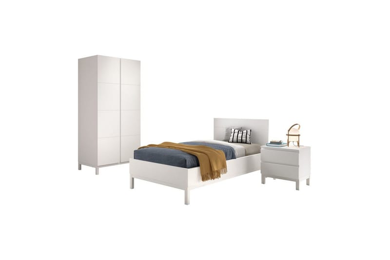 Seng med Nattbord 2-dørs garderobe Eva, undefined