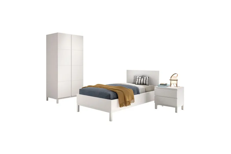 Seng med Nattbord 2-dørs garderobe Eva, undefined