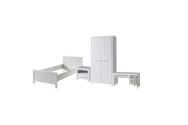 Seng med nattbord 2-dørs garderobeskap Skrivebord Erik, undefined