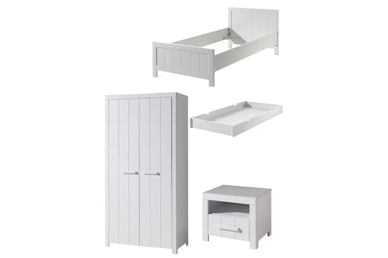 Seng med nattbord 2-dørs garderobeskap Skuff Erik, undefined