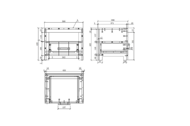 Seng med nattbord 3-dørs garderobe skuff Erik - Møbler - Møbelsett - Møbelsett til soverom