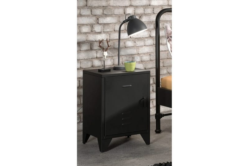 Seng med Nattbord Bronxx Svart - Svart - Møbler - Møbelsett - Møbelsett til soverom