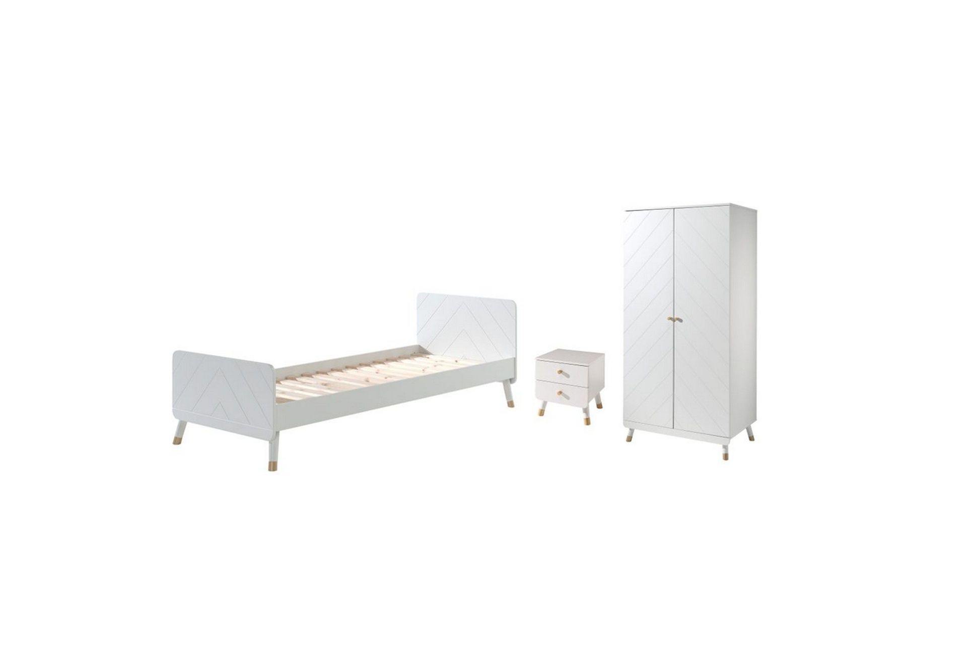 Seng med nattbord garderobe Billy Hvit -