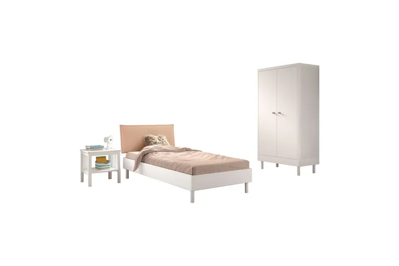 Seng med nattbord garderobe Forrest Hvit Bøk, Hvit Bøk