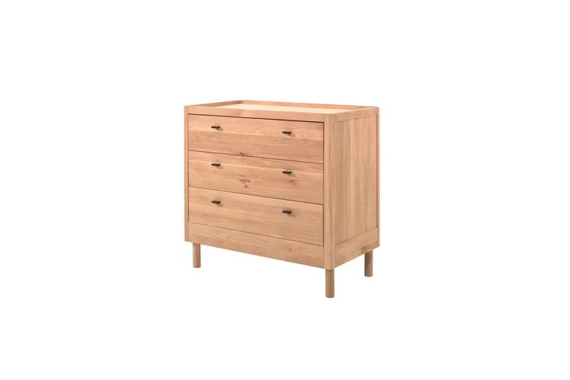 Seng med nattbord garderobe Forrest kommode med 3 skuffer Eik - Eik - Møbler - Møbelsett - Møbelsett til soverom