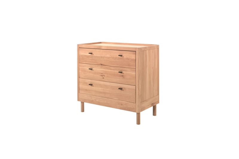 Seng med nattbord garderobe Forrest kommode med 3 skuffer Eik - Eik - Møbler - Møbelsett - Møbelsett til soverom