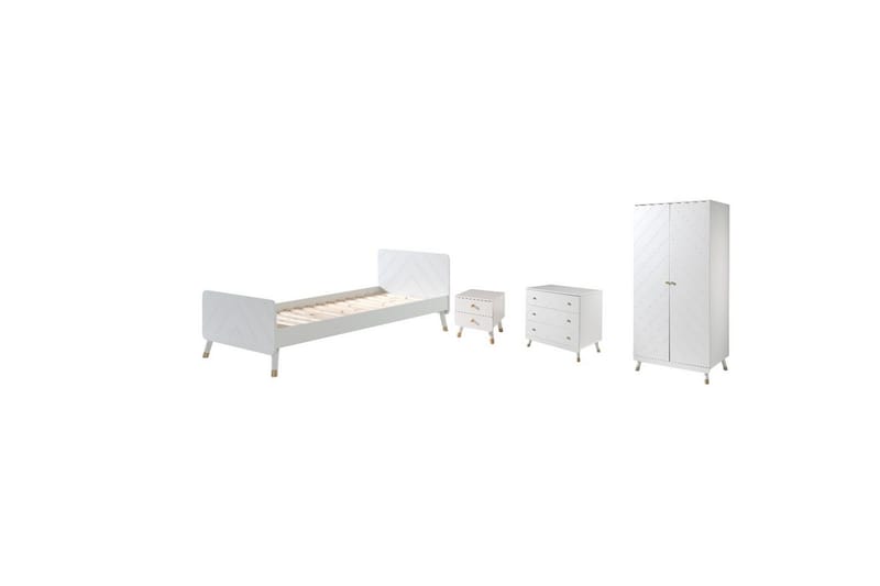 Seng med nattbord garderobe kommode Billy Hvit - Møbler - Møbelsett - Møbelsett til soverom