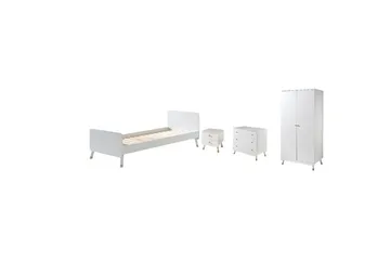 Seng med nattbord garderobe kommode Billy Hvit - Møbler - Møbelsett - Møbelsett til soverom