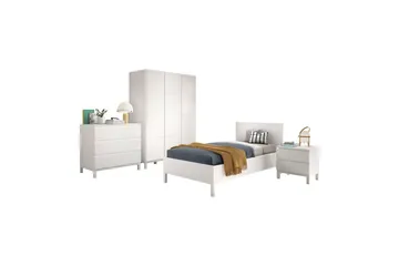 Seng med nattbord garderobe kommode Eva 3-dører - 3-dører - Møbler - Møbelsett - Møbelsett til soverom
