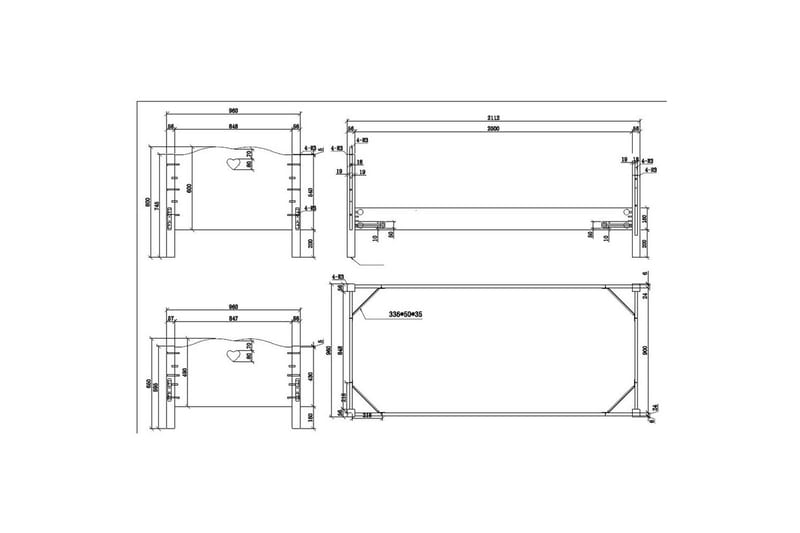 Seng med nattbord garderobe skrivebord Amori Hvit 2-dørs - 2-dørs - Møbler - Møbelsett - Møbelsett til soverom