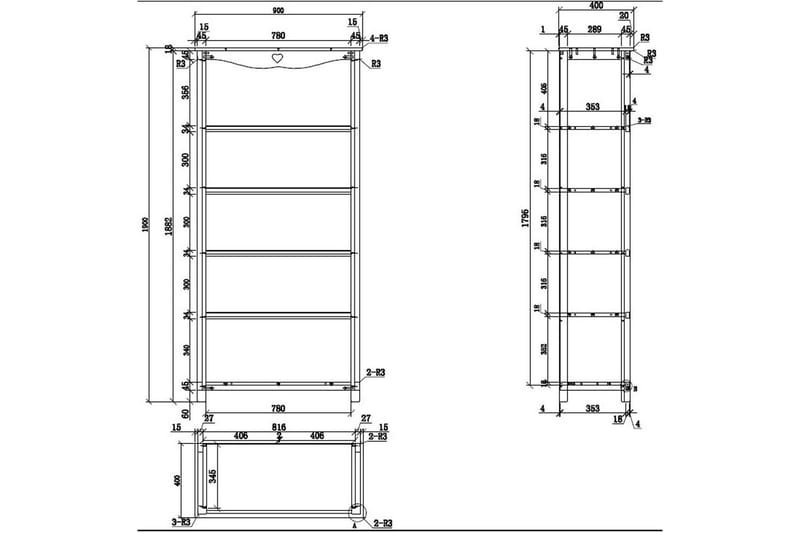 Seng med nattbord garderobe skrivebord bokhylle Amori Hvit 3-dører - 3-dører - Møbler - Møbelsett - Møbelsett til soverom